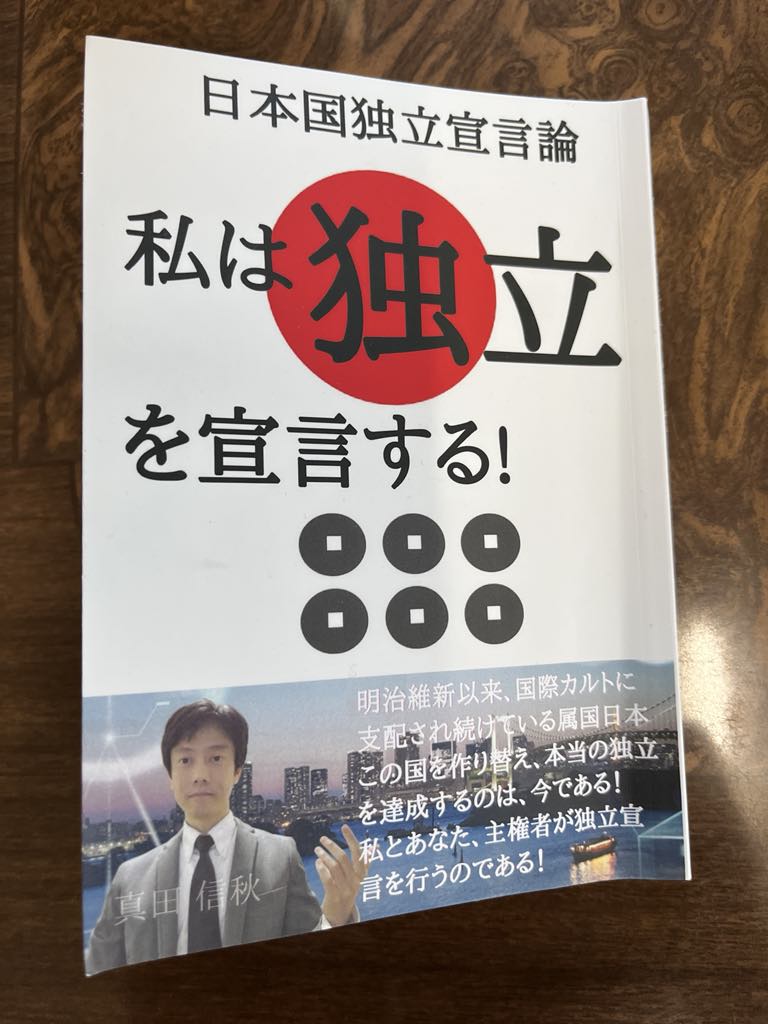 日本独立宣言　私は独立を宣言する 真田信秋（著）久しぶりに出会った燃えてくる感じの本　